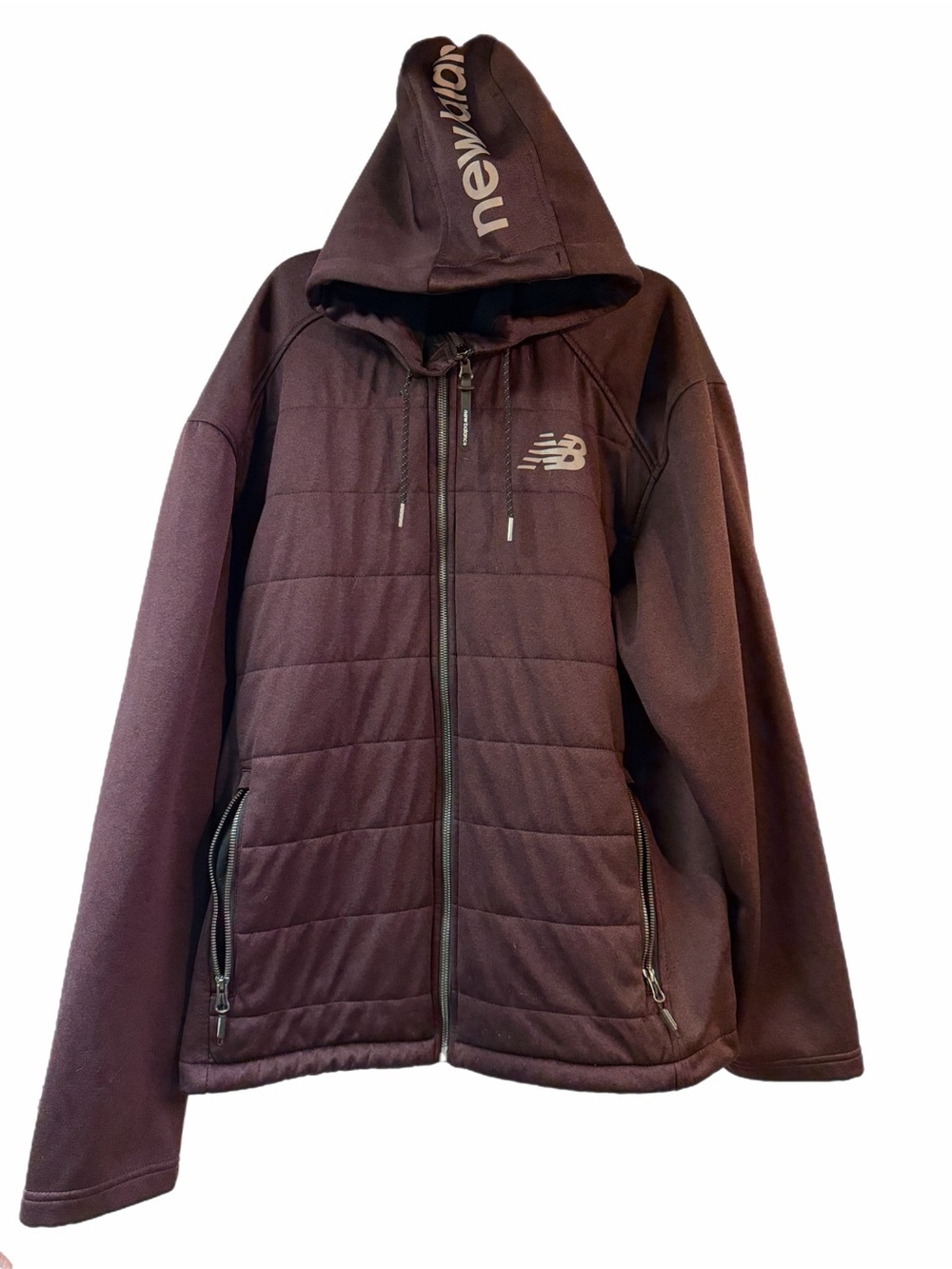 New Balance Eggplant Purple Hybrid Hooded Jacket L